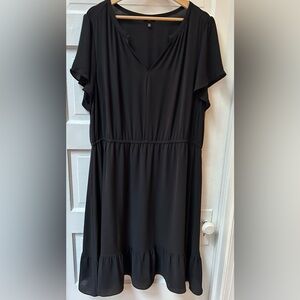 Talbots Black Midi Dress with Ruffle Hem
